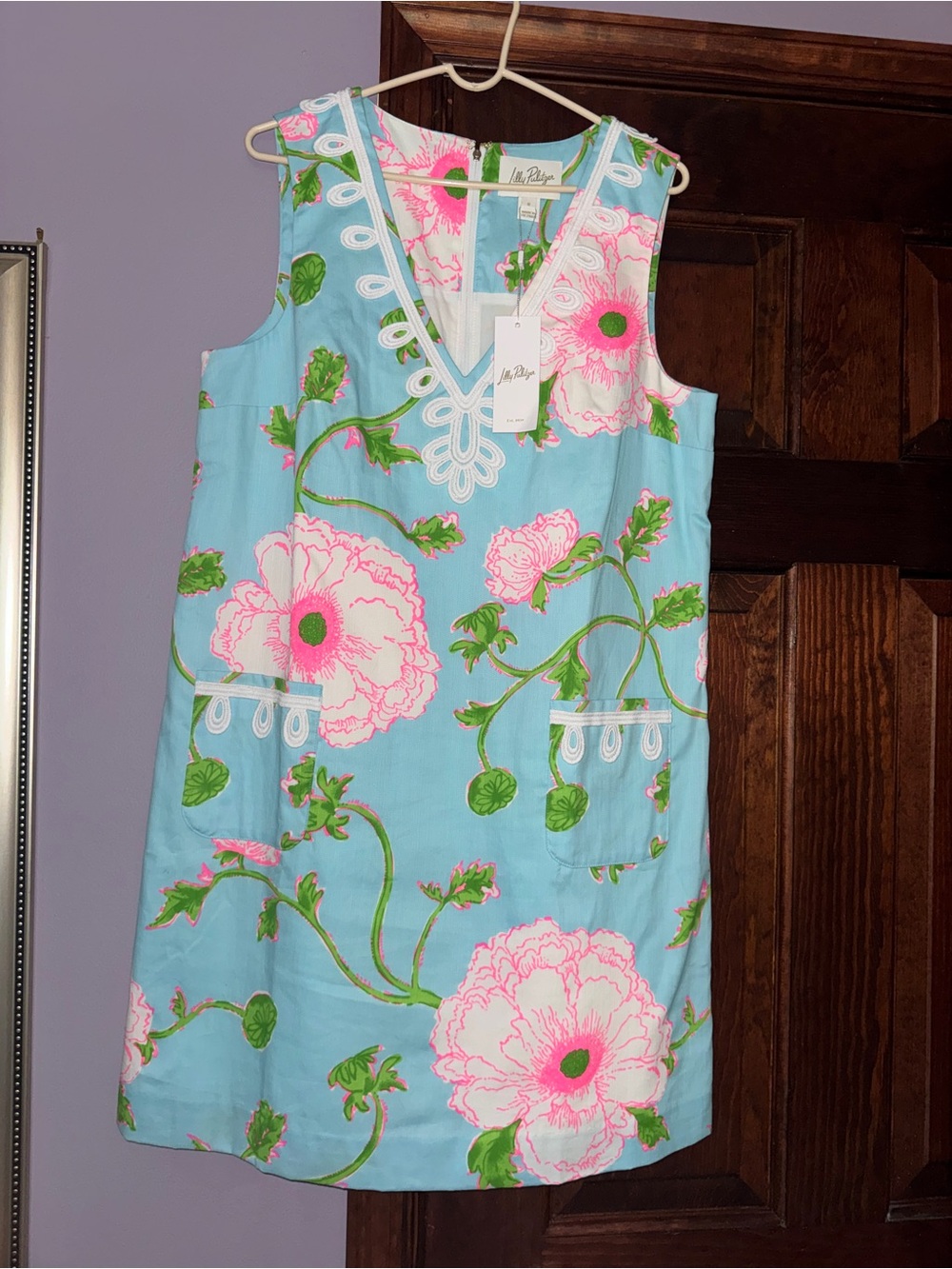 NWT Lilly Pulitzer Sidonie size 6 shift Dress Fresh Water Blue Bloom flowers New